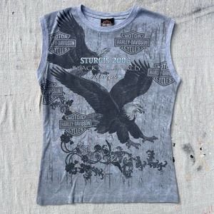 Sturgis 2006 Womans All over Print Eagle Muscle tee Harley Davidson